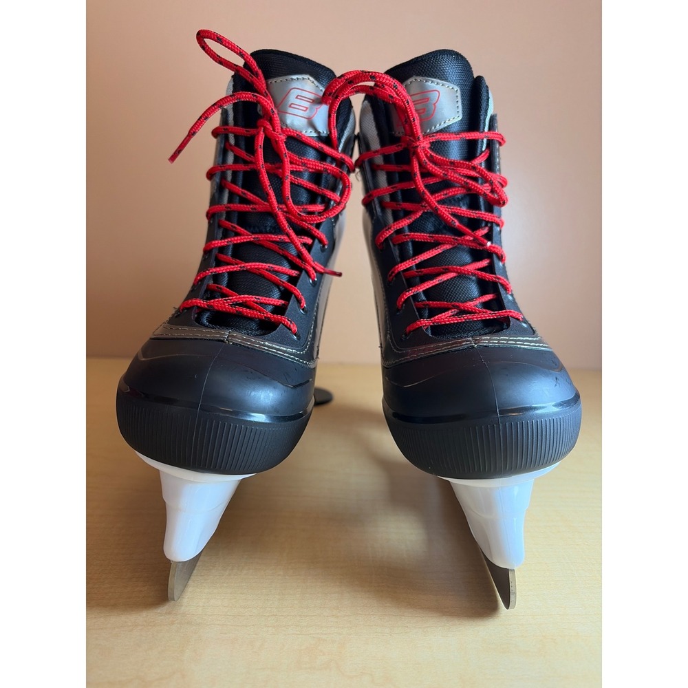 Bauer Expedition Junior Ice Skates Black Silver Red Kids Size Jr 1 EU 33
